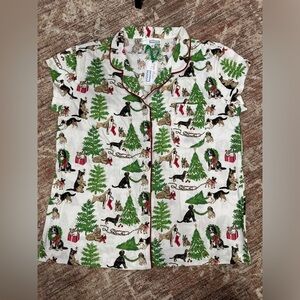 Jayes Studio Danika Herrick 12 Dogs Christmas PJ Set Small Women Top Pant NWT